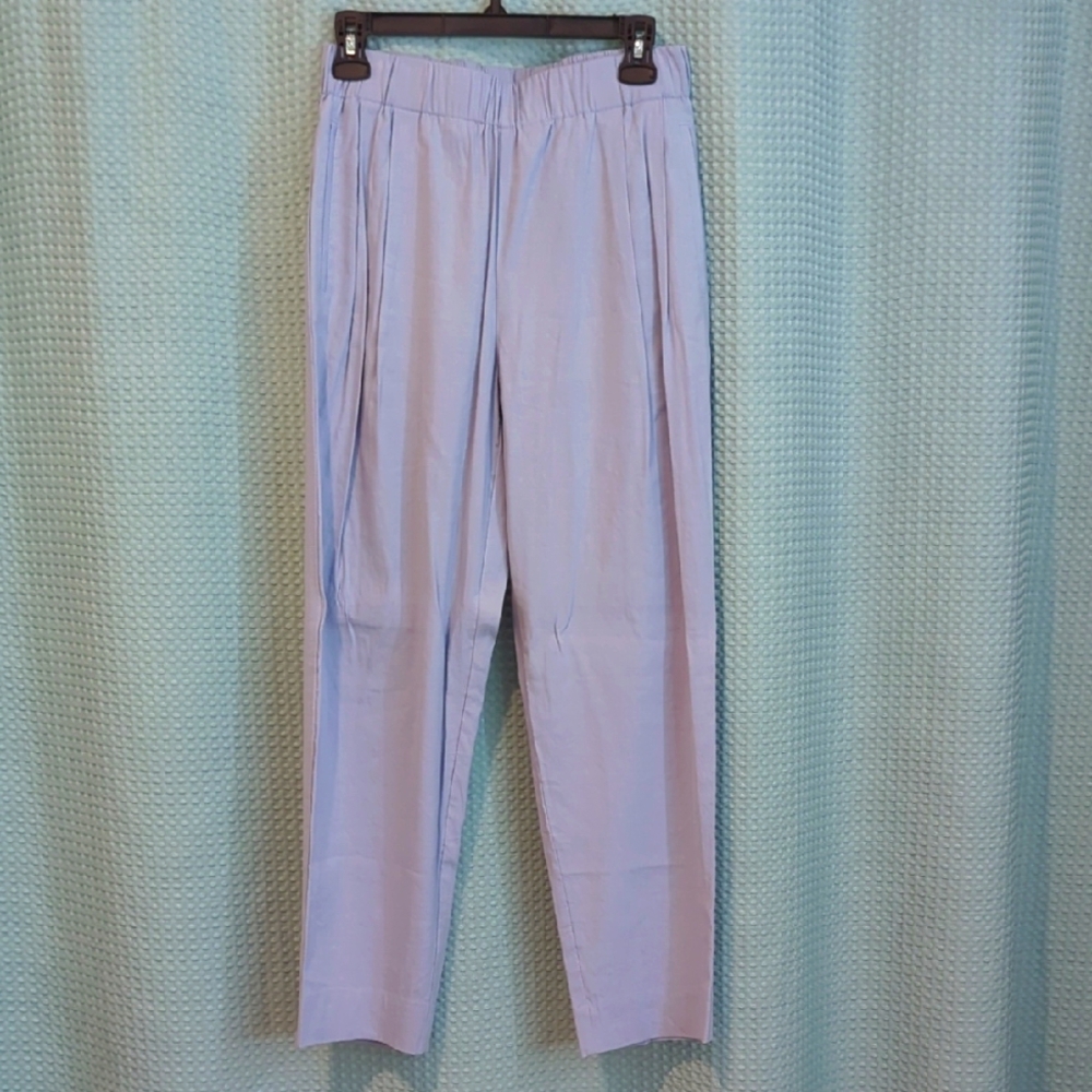 NWOT Sz S Vince Blue Linen Blend Dress Pants Relaxed Fit